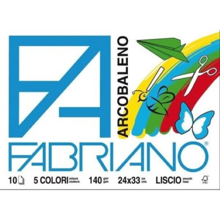 ALBUM FABRIANO ARCOBALENO 140GR 24X33CM 10FF