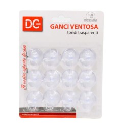 DC CASA GANCIO VENTOSA PLAST.TRASPARENTE 3CM 12PZ