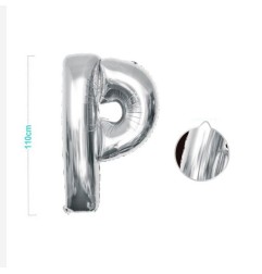 PALLONCINO MYLAR LETTERA P ARGENTO 110CM