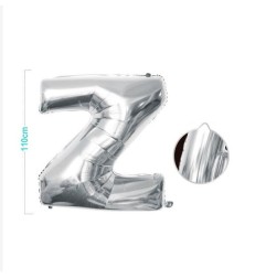 PALLONCINO MYLAR LETTERA Z ARGENTO 110CM