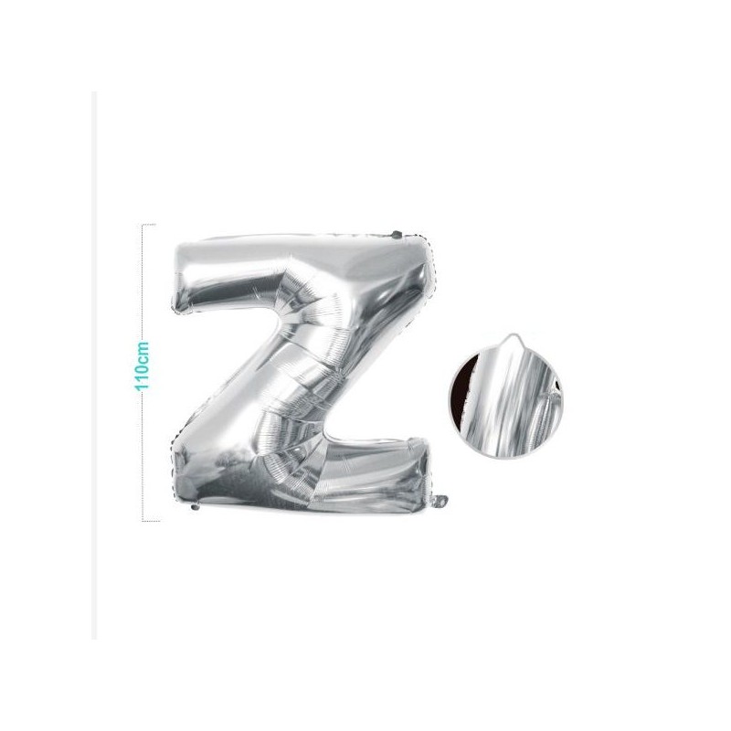PALLONCINO MYLAR LETTERA Z ARGENTO 110CM