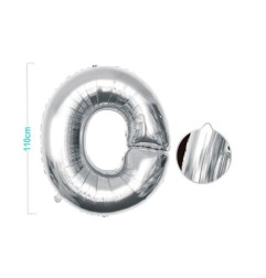 PALLONCINO MYLAR LETTERA O ARGENTO 110CM