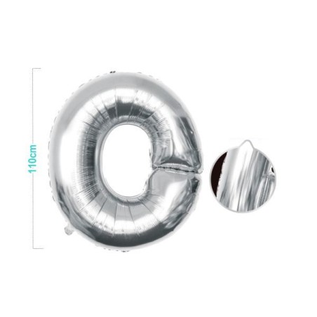 PALLONCINO MYLAR LETTERA O ARGENTO 110CM