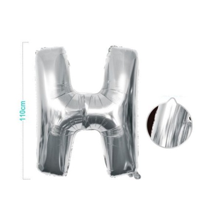 PALLONCINO MYLAR LETTERA H ARGENTO 110CM