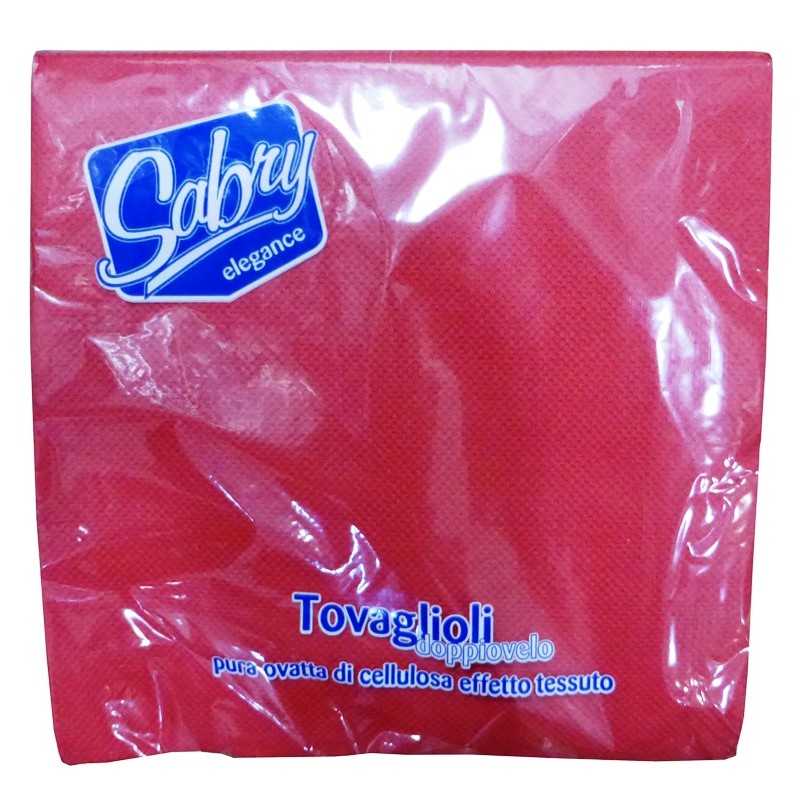 TOVAGLIOLI CARTA SABRY ELEGANCE 38X38 CM ROSSO