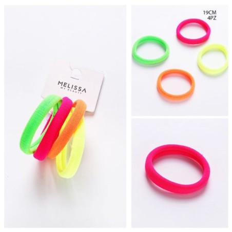 MELISSA ELASTICO CAPELLI 19CM 4PZ FLUO