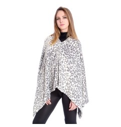 PONCHO FLANNEL LEOPARD