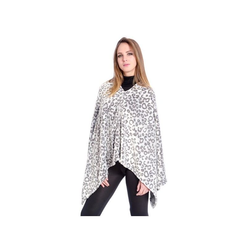 PONCHO FLANNEL LEOPARD