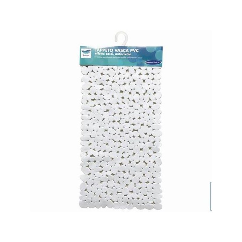 TAPPETO VASCA EFFETTO SASSI BIANCO*70X36CM