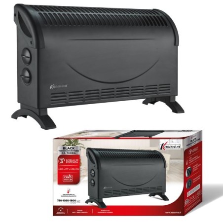 TERMOCONVETTORE DA TERRA NERO 1800W