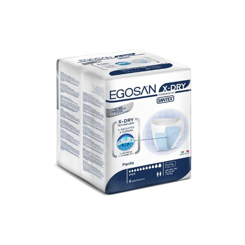 EGOSAN XDRY PANTS MUTANDINA TG.L 6PZ