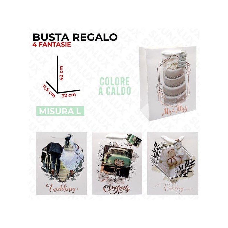 SUNLUX BUSTA REGALO COLORE A CALDO 32X42X11,5CM