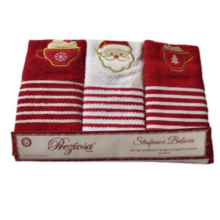 SET 3 STROFINACCIO SPUGNA BALOCCO JACQUARD RICAMATI