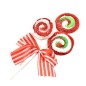 PICK CARAMELLA CON FIOCCO 21CM ROSSO/VERDE