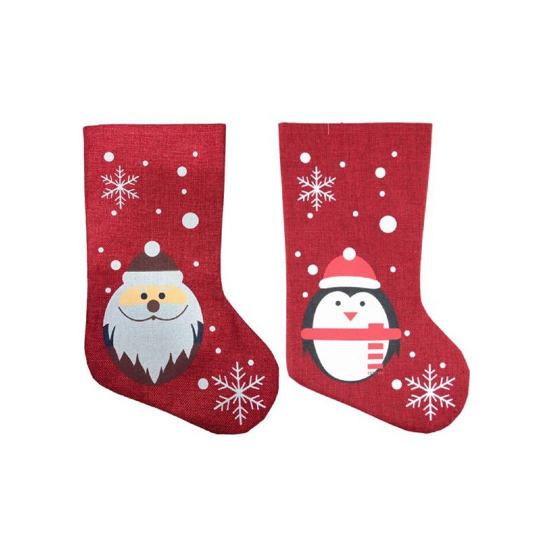 CALZA NATALIZIA EFFETTO LINO 46CM