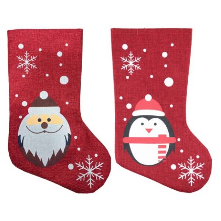 CALZA NATALIZIA EFFETTO LINO 46CM