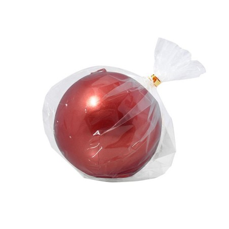 CANDELA SFERA 6CM ROSSO METALLIZZATO