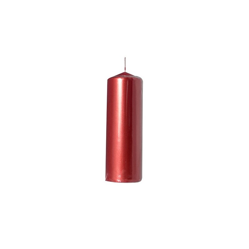 CANDELA PILLAR DIA.5XH.15CM ROSSO METALLIZZATO