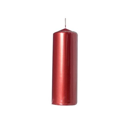 CANDELA PILLAR DIA.5XH.15CM ROSSO METALLIZZATO