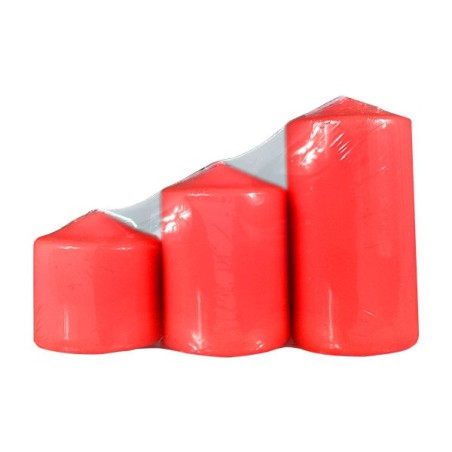 SET 3 PILLAR 5/6.5/10CM ROSSO LACCATO