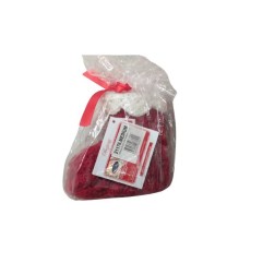 STIVALE CROCHET ROSSO CON BORDO + PONPON+1 STROFINACCIO