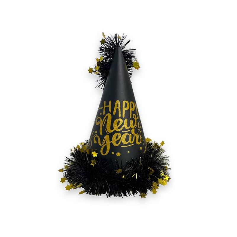 CAPPELLO CONO HAPPY NEW YEAR CON GLITTER