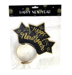 CERCHIETTO HAPPY  NEW YEAR CON GLITTER 1PZ