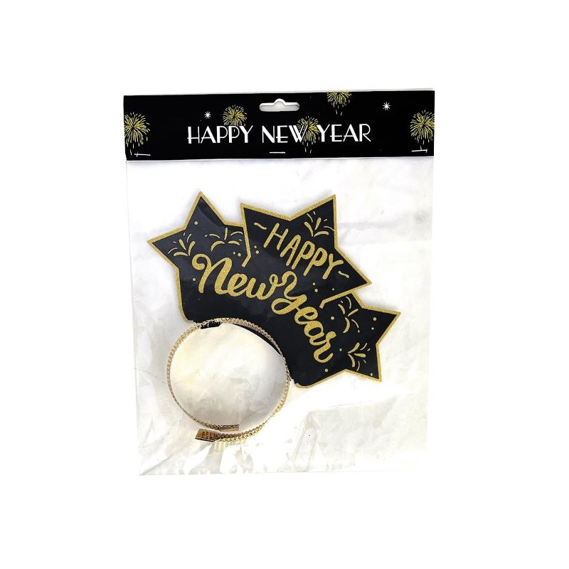 CERCHIETTO HAPPY  NEW YEAR CON GLITTER 1PZ