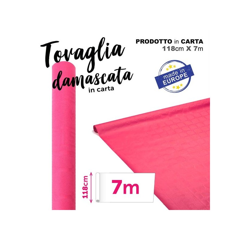 TOVAGLIA DAMASCATA FUCSIA 118CMX7MT