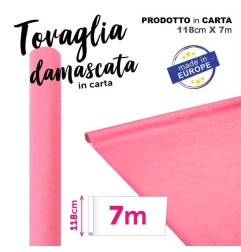 TOVAGLIA DAMASCATA ROSA 118CMX7MT