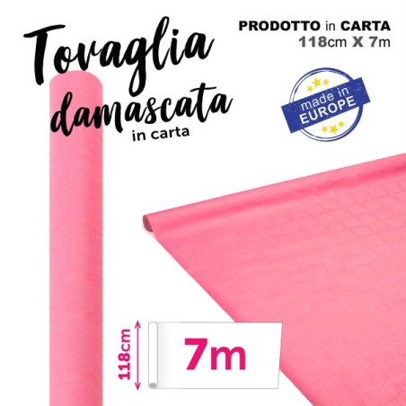 TOVAGLIA DAMASCATA ROSA 118CMX7MT