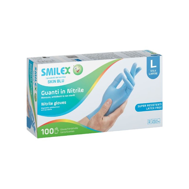 SMILEX GUANTI NITRILE BLU TG.LARGE