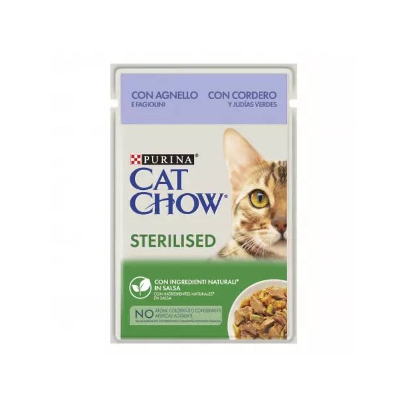 CAT CHOW STERILISED AGNELLOE FAGIOLINI