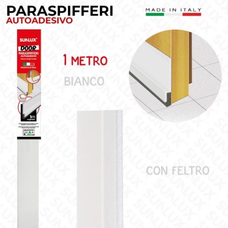 PARASPIFFERI AUTOADESIVO BIANCO CON FELTRO 1MT