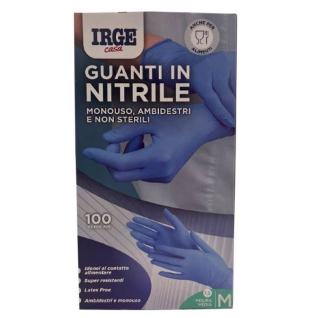 GUANTI MONOUSO NITRILE  MEDIUM BLU 100PZ