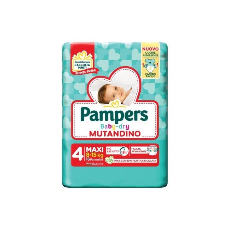 PAMPERS BABY DRY MUTANDINO TG.4 MAXI 8-15KG 16PZ