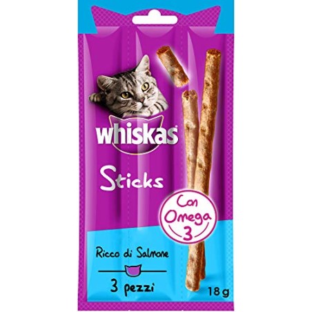 WHISKAS STICKS SALMONE 18GR