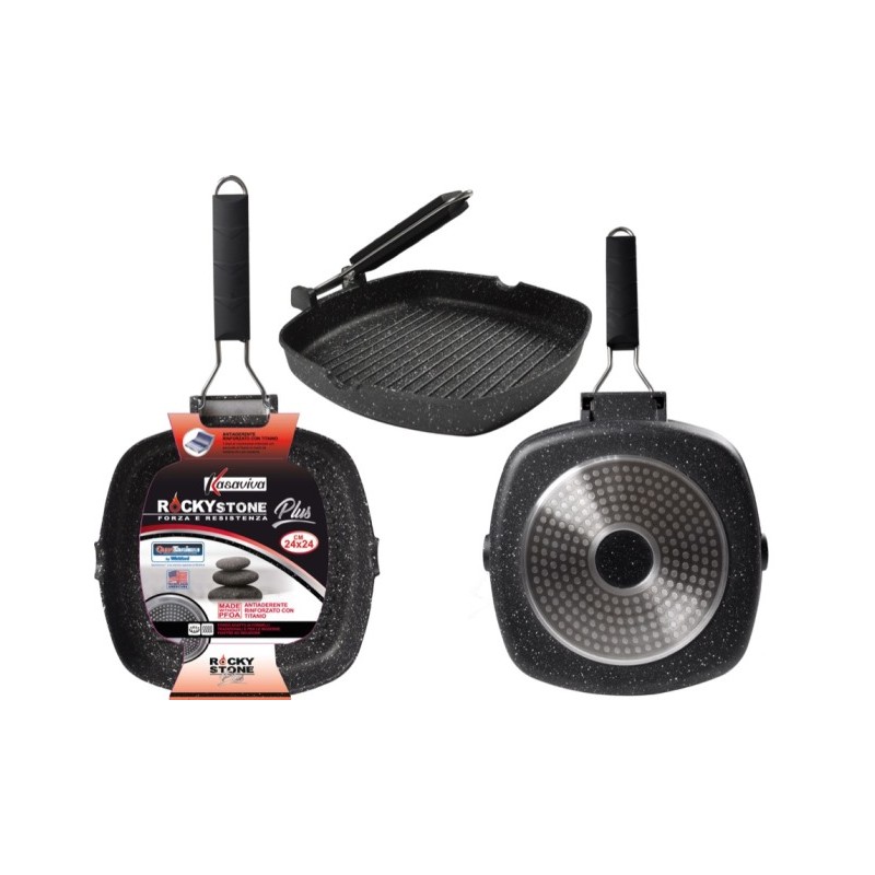 BISTECCHIERA ROCKYSTONE INDUCTION 24X24CM 7473