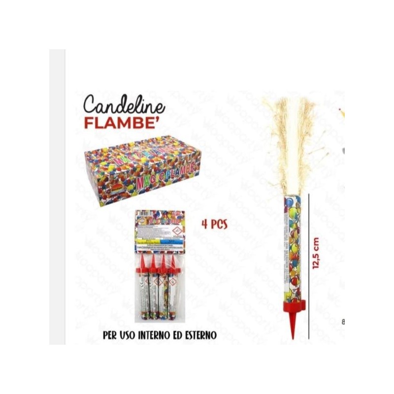 CANDELINA FLAMBE' 12,5CM 4PZ