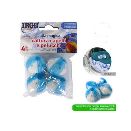 PALLA MAGICA CATTURA CAPELLI E PELUCCHI 4PZ