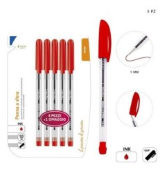 PRYMA PENNA SFERA START 1MM 5PZ ROSSO BL