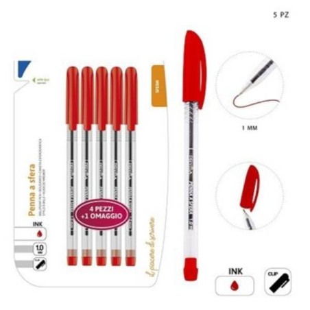 PRYMA PENNA SFERA START 1MM 5PZ ROSSO BL