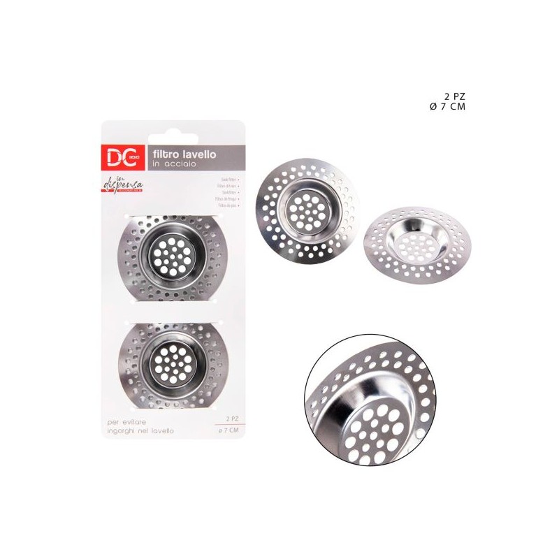 DC CASA FILTRO LAVELLO INOX 7CM 2PZ