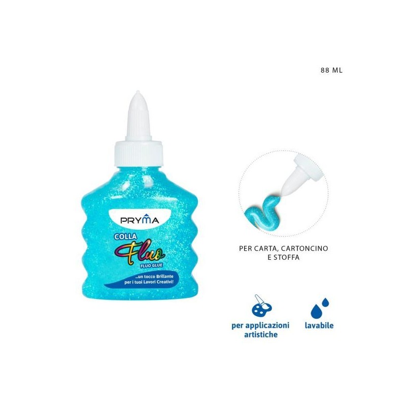 PRYMA COLLA FLUO 88ML AZZURRO