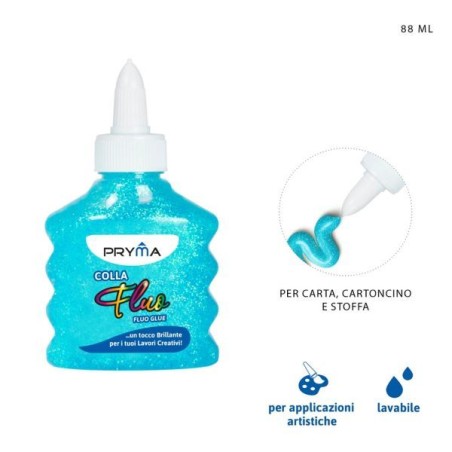 PRYMA COLLA FLUO 88ML AZZURRO