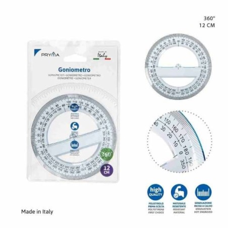 PRYMA GONIOMETRO 360°  12CM BL.