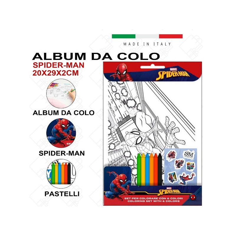 ALBUM DA COLORARE+COLORI SPIDERMAN 20X29CM