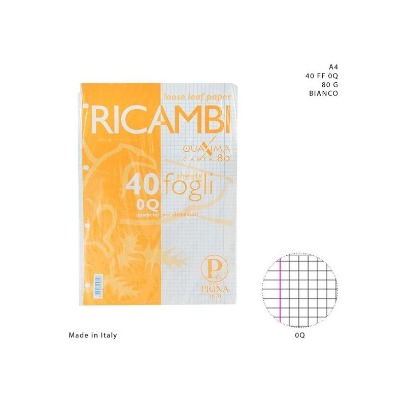 PIGNA RICAMBI A4 40FF 80G 0Q BIANCO