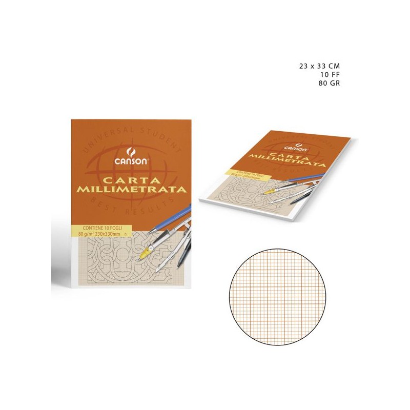 CANSON BLOCCO CARTA MILLIMETRATA 23X33CM