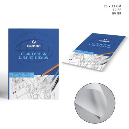 CANSON BLOCCO CARTA LUCIDA 80G 10FF 23X33CM